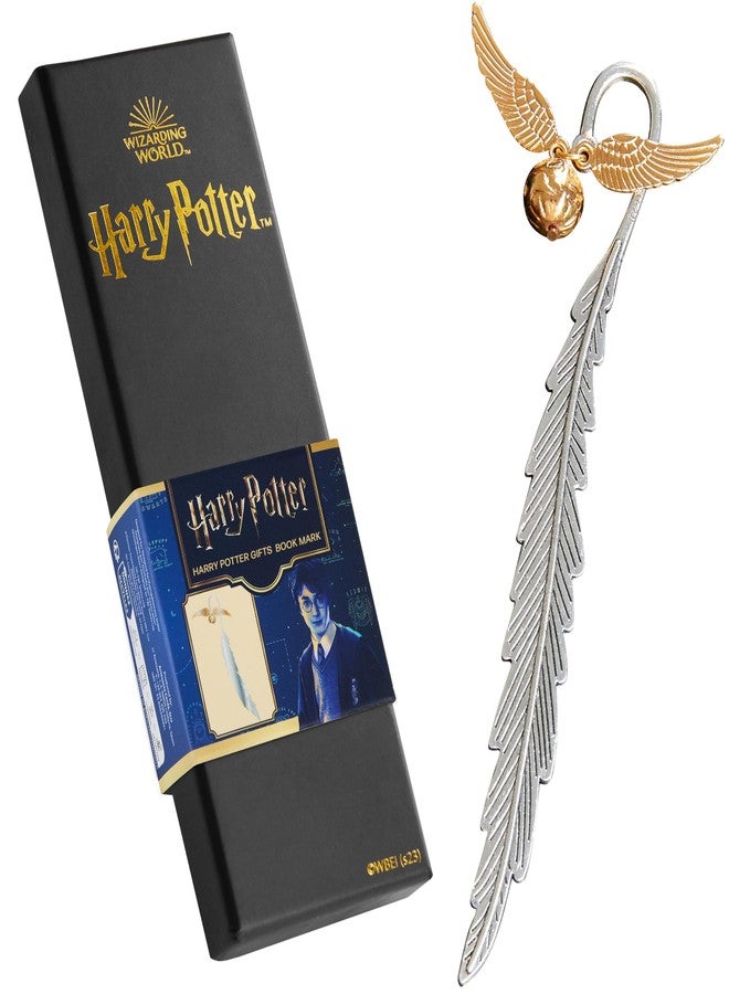 هاري بوتر فاصل كتب معدني من هاري بوتر مع تعليقة على شكل الكرة الذهبية، هدايا لمحبي القراءة من هوجورتس، صندوق هدايا (الكرة الذهبية) - Image 1