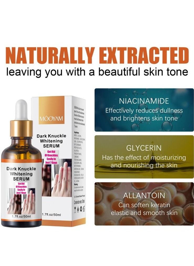 MOOYAM Dark Knuckle Whitening Serum 7 days Treatment for Dark Spots in Hand and Feet Knuckles Exfoliating Improves Dullness Powerful Whitening Effect for Men and Women 50ml  - Image 2