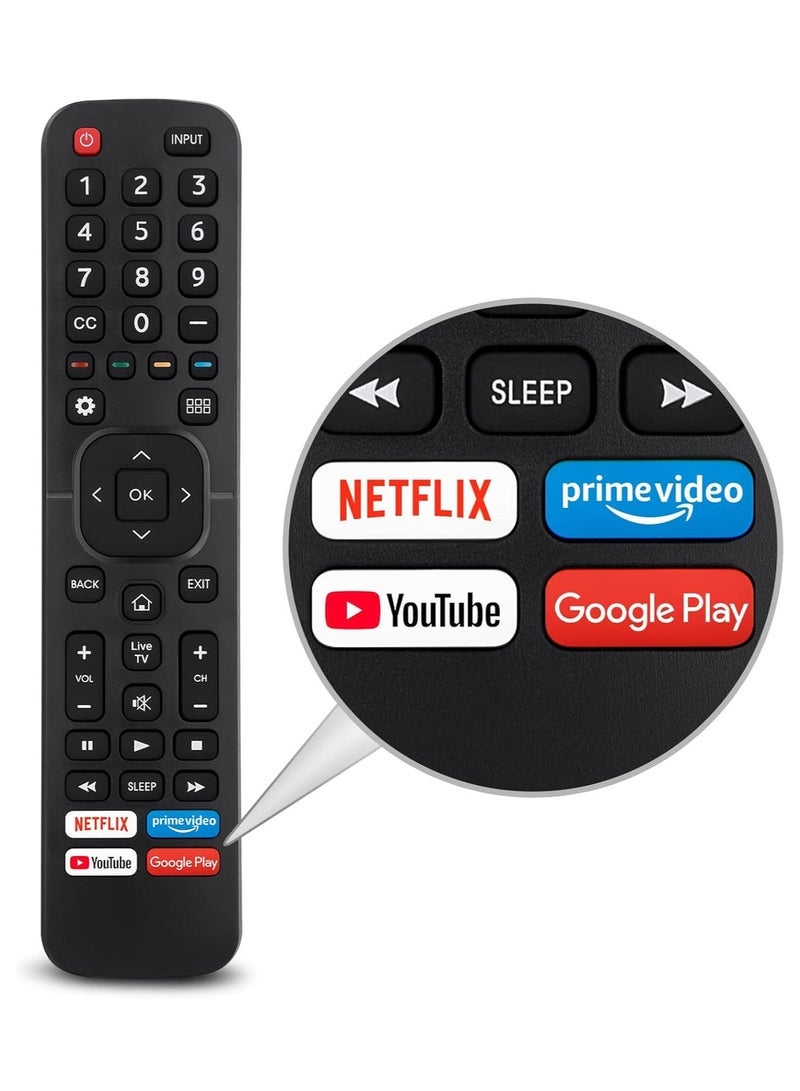ELTRAZONE Replacement Remote Control for Hisense Smart TV | Quick Access to Netflix, Prime Video, YouTube, Google Play | Easy Pairing & User-Friendly Design - Image 1