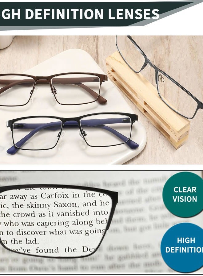 READITEASY 3 Pack Reading Glasses 2.5 Men Blue Light Blocking, Readers Men with Spring Hinge Reduce Eyestrain/UV/Dryness, Mens Reading Glasses 2.5+ - Image 3
