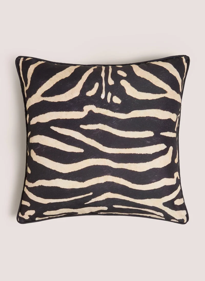 Matalan Casa Reversible Zebra Cushion Brown