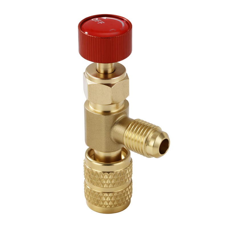 Timsec Refrigerant Charging Valve Set 516 Safety Adapter Flow Control Ball Valve Brass Low Loss HVAC Fittings for R410 Air Conditioner Manifold Maintenance Tools - Image 3