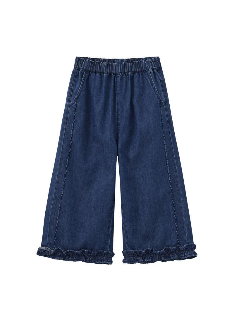 Balabala Dark Blue Kids Girls Denim short sleeve suit for Women | Best Price UAE