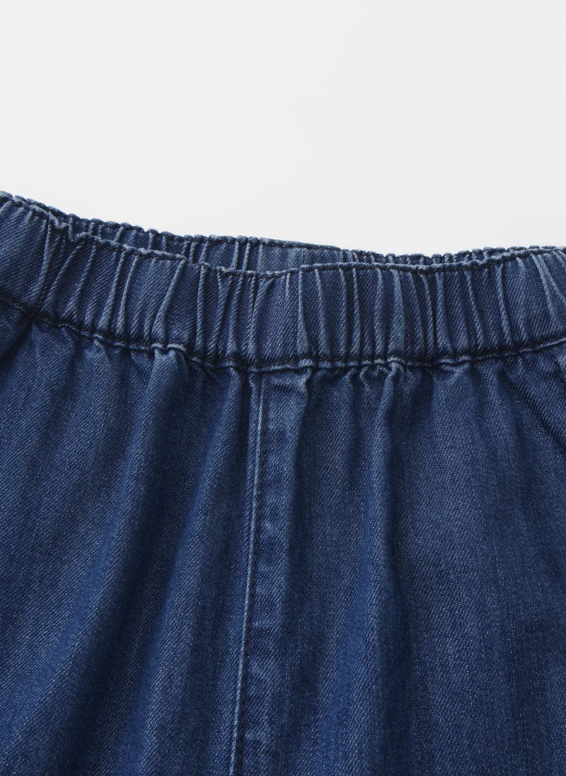 Balabala Dark Blue Kids Girls Denim short sleeve suit for Women | Best Price UAE