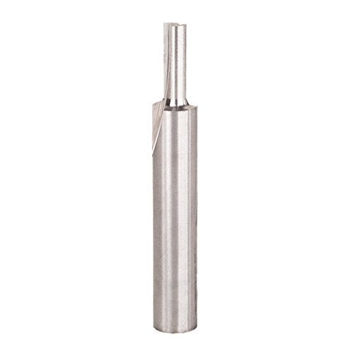 Freud Double Flute Straight Bit with TiCo Hi-Density Carbide and Black I.C.E Coating - 2 Cutters, 24000 RPM, 3/8" Height, 1/8" Diameter, 1-3/4" Length, 1/4" Shank - 04-100 - Image 1