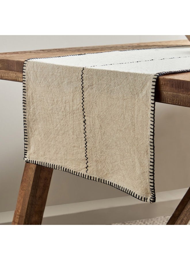 Home Box - مفرش طاولة ناتوريو مخيط 180 × 40 سم - Image 1