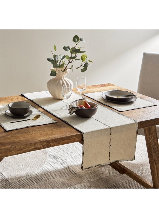 Home Box - مفرش طاولة ناتوريو مخيط 180 × 40 سم - Image 1