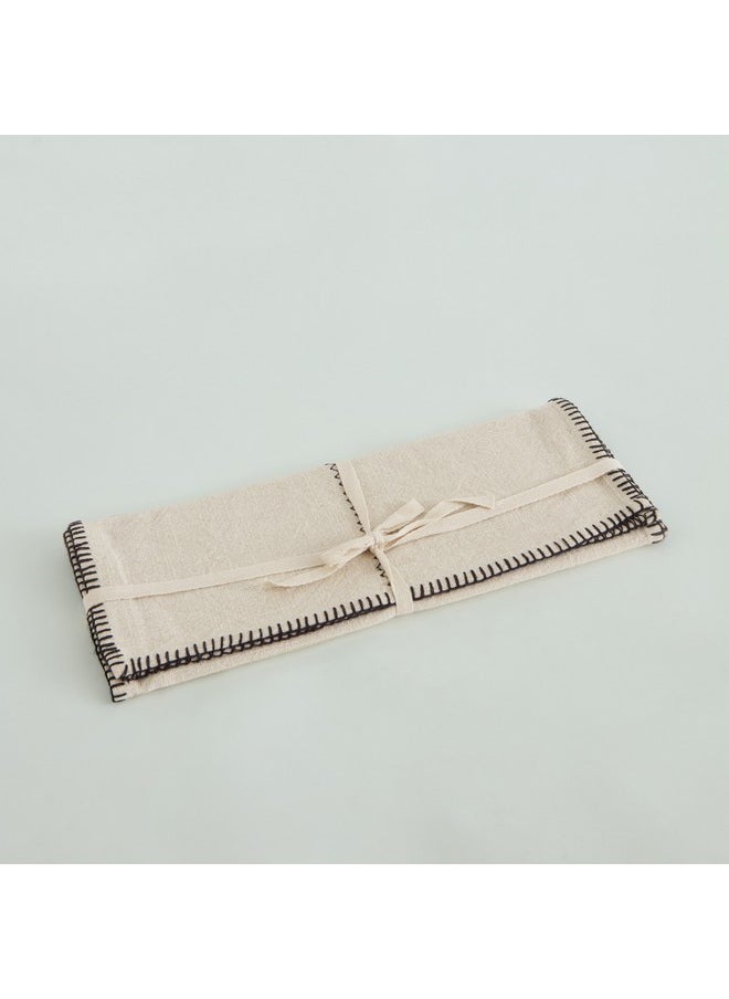 Home Box - مفرش طاولة ناتوريو مخيط 180 × 40 سم - Image 1