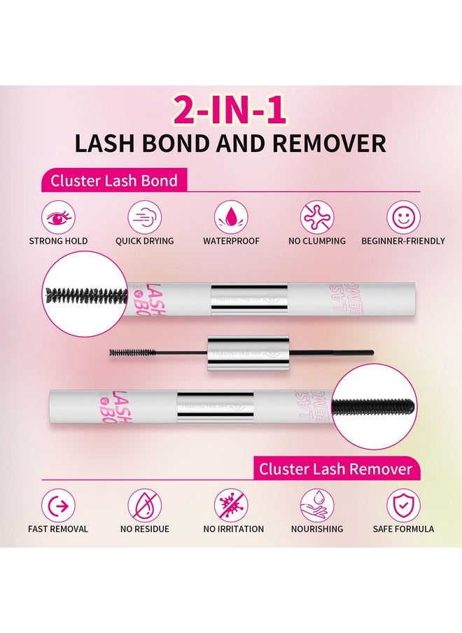 MLEN DIARY - Lash Bond And Remover 2 In 1 Cluster Lash Glue And Lash Glue Remover 24 Hours Long Lasting Super Strong Hold Waterproof Nonirritating Lash Extensions Adhesive Fast Removal No Residue - Image 1
