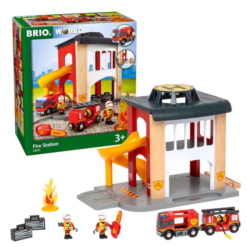 BRIO 33833 World Central Fire Station  Interactive Toy Set with Fire Truck and Accessories  Light and Sound Features  Compatibility with All BRIO Railway Toys  Safety Tested  for Kids Ages 3 - Image 2