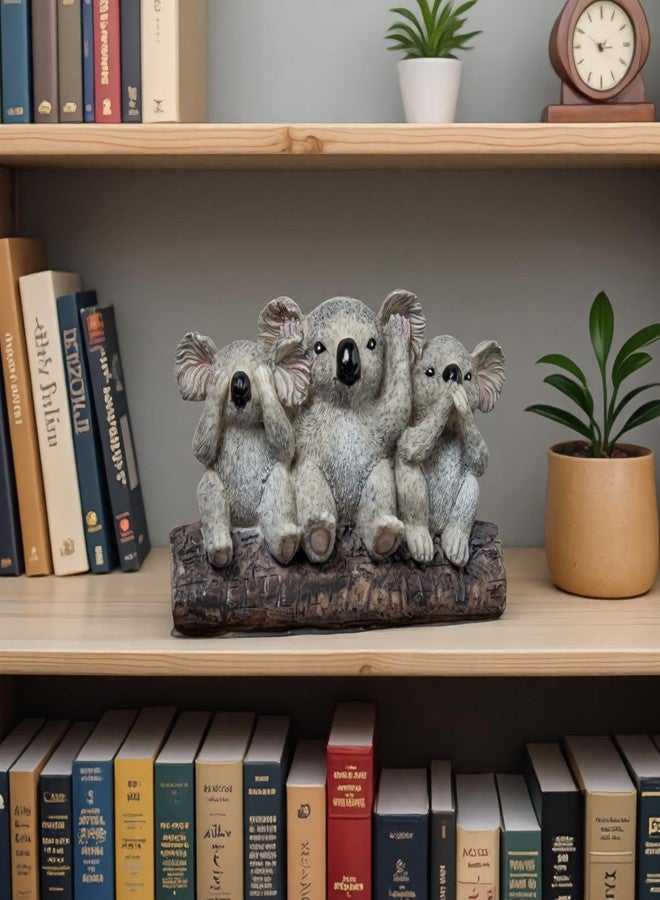 Wanwanzi 3 Wise Koalas Statue Set - 3 in 1 Resin Koalas - Hear No Evil See No Evil Speak No Evil - Realistic Resin Figurine for Home Decor, Desk & Shelf - Natural Style Gift - Image 4
