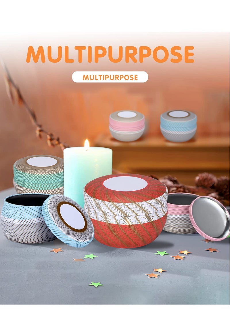 SOLARAE 24 Pcs Candle Tins with Lids DIY Round Containers with Lids for Candle Making Round Metal Containers Storage for Candle Making Arts Crafts Storage 4 Color 12 8oz and 12 4oz - Image 4