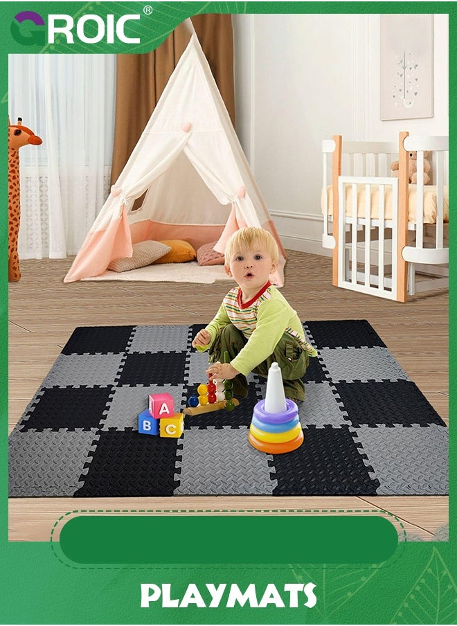 GROIC - Foam Puzzle Mat，Foam Floor Tiles 20 Pieces Interlocking Floor Mats Interlocking Foam Tiles Multi-Purpose Foam Play Mat,Foam Mats for Floor,Kids Playmat(30*30cm) - Image 1