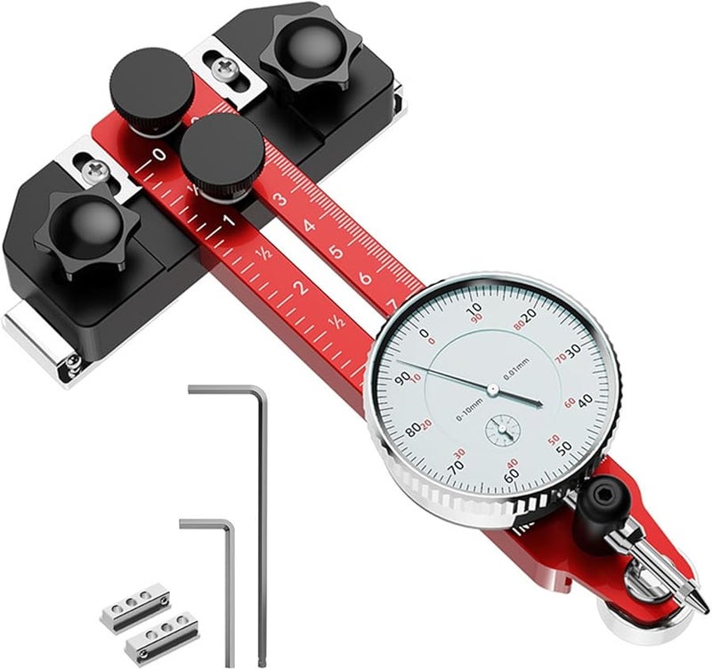 Table Saw Alignment Dial Indicator Jig 0 120mm Range Aluminum Construction - Image 2