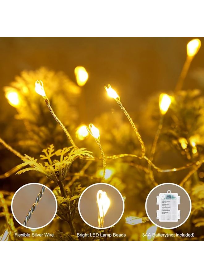 Warm White Fairy Firecracker String Lights 100 Led With Remote Timer 8 Modes Indoor Outdoor Battery Operated - Image 4