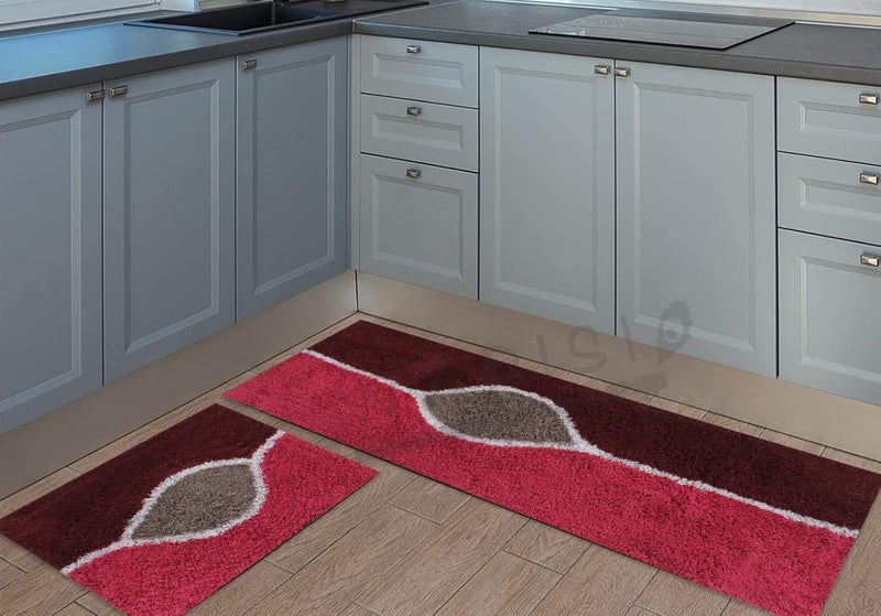 WARISI Cotton Kitchen Doormat| Floor Mat | Door Mat| Anti-Slip, Soft,Washable, Printed, Designer, for Floor, Kitchen, Room Offices (120L X 40W & 60L X 40W Centimetre), Rectangular (Design-8) - Image 1