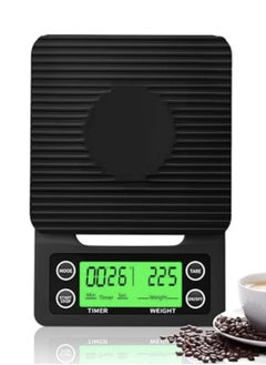 BEILINGDUN Electronic Weighing Coffee Scale,Mini Electronic Scale, Coffee Scale with Timer,Professional Digital Coffee Scale,Accurate Electric Kitchen Scale(Tare Function) 5kg/0.1g Black19.5x13.5x3cm  - Image 1