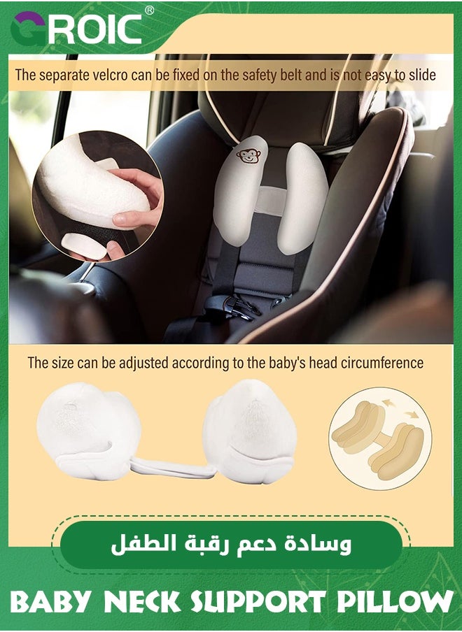 GROIC Baby Headrest,Portable Travel Pillow for Kids,Adjustable Soft Head Neck Support for Car Seats for Newborn, Stroller Safety Pillow, Rest Baby's Head Comfortably  - Image 3