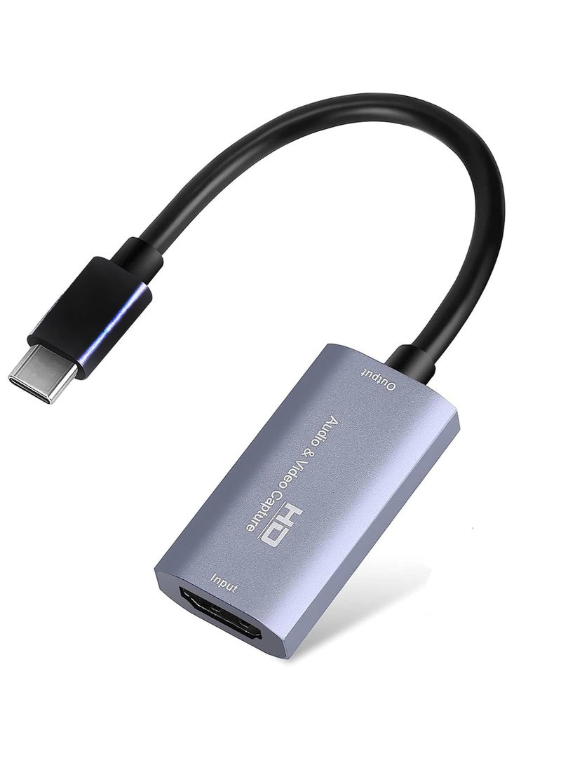 بطاقة التقاط الصوت والفيديو، USB3.0 HDMI إلى USB C، التقاط 4K 1080P 60FPS مع محول Type-C لأجهزة تسجيل الفيديو المباشر للألعاب، لنظام التشغيل Windows Mac OS OBS Zoom  - Image 1