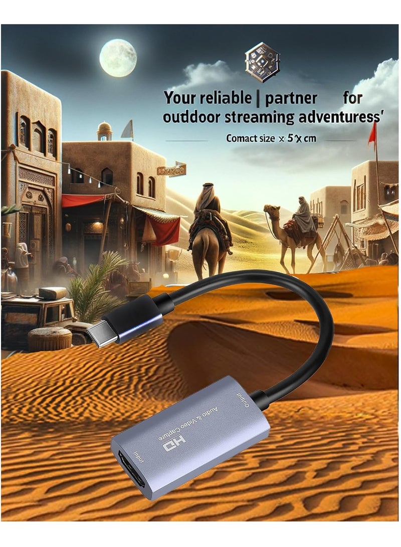 بطاقة التقاط الصوت والفيديو، USB3.0 HDMI إلى USB C، التقاط 4K 1080P 60FPS مع محول Type-C لأجهزة تسجيل الفيديو المباشر للألعاب، لنظام التشغيل Windows Mac OS OBS Zoom  - Image 3
