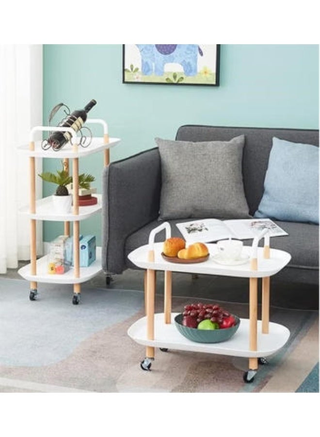 LINGWEI Multipurpose Plastic Serving Trolley with Lockable Wheels - Image 2