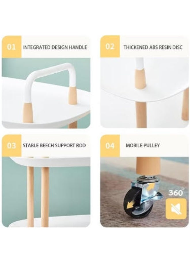 LINGWEI Multipurpose Plastic Serving Trolley with Lockable Wheels - Image 5