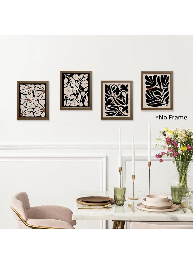 Home Trove Abstract Boho Black Flowers Plant Poster Prints For Home Living Girl Room Dorm Office Decor - Image 4