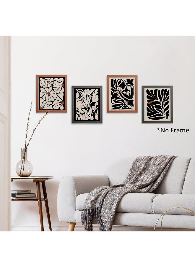Home Trove Abstract Boho Black Flowers Plant Poster Prints For Home Living Girl Room Dorm Office Decor - Image 2