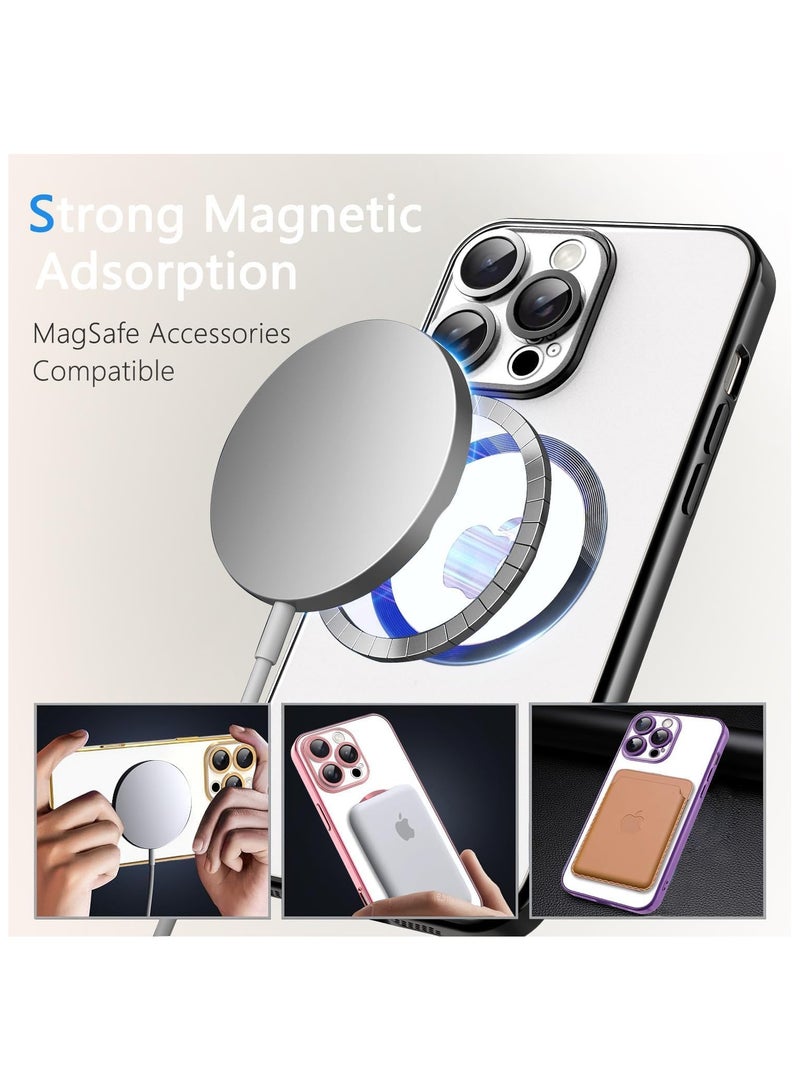 ZIPFORCE for iPhone 16 Pro MagSafe Case with Camera Lens Protector,Full Protection Clear Magnetic Case Compatible with MagSafe Elegant Anti-Scratch Case Cover, Shockproof Bulid-in corner for iPhone 16 Pro Black - Image 3