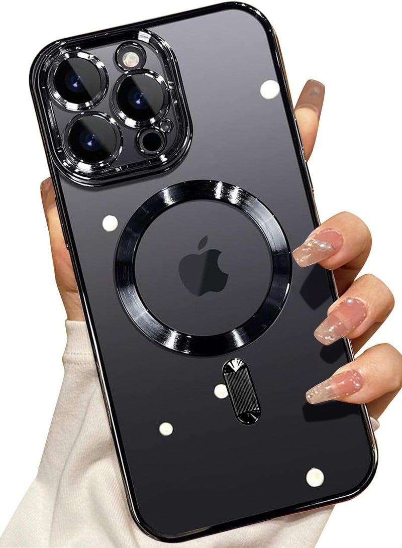 ZIPFORCE for iPhone 16 Pro MagSafe Case with Camera Lens Protector,Full Protection Clear Magnetic Case Compatible with MagSafe Elegant Anti-Scratch Case Cover, Shockproof Bulid-in corner for iPhone 16 Pro Black - Image 1