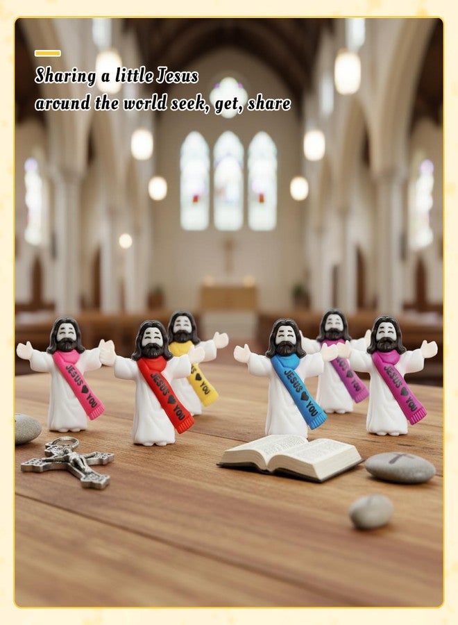 Geyynow 50PCS Miniature Jesus Figures, Mini Jesus Loves You Small Christ, Tiny Rubber Jesus Figurine Bulk, Multicolor - Image 5