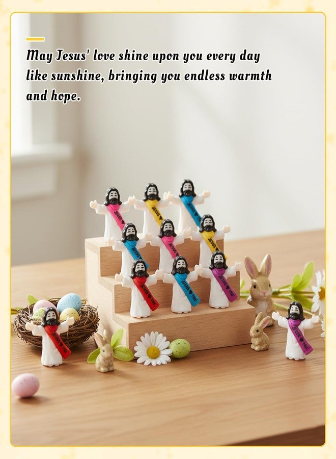 Geyynow 50PCS Miniature Jesus Figures, Mini Jesus Loves You Small Christ, Tiny Rubber Jesus Figurine Bulk, Multicolor - Image 4