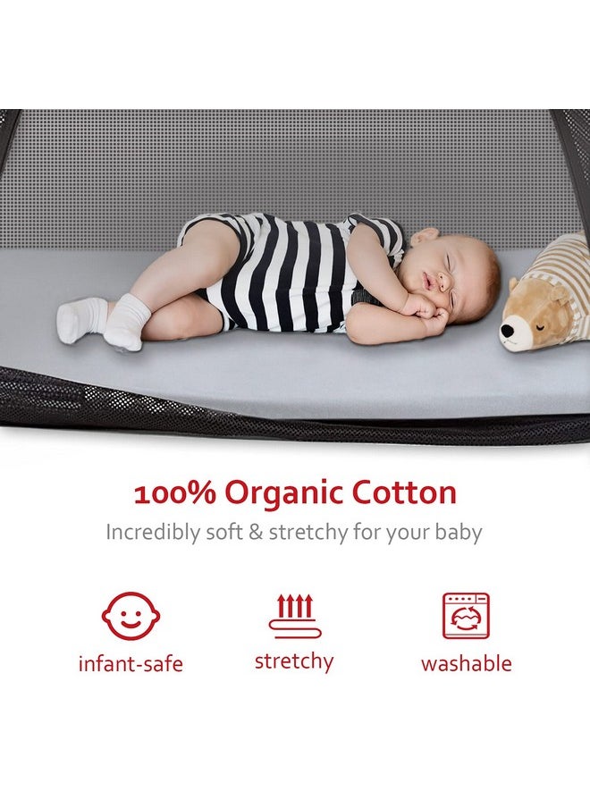 Moonsea - Travel Crib Sheet 100% Organic Cotton Fits Guava Lotus Baby Bjorn Dream On Me Travel Crib Light Playard Ultra Soft Breathable Sheet Unisex Boys & Girls - Image 1