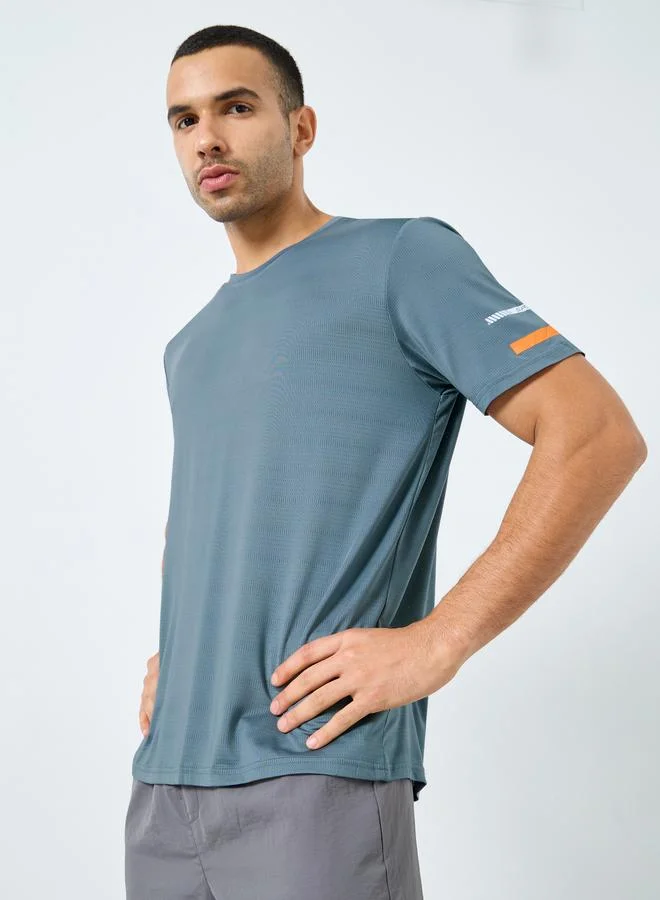 Styli Regular Fit Crew Neck Athleisure T-Shirt