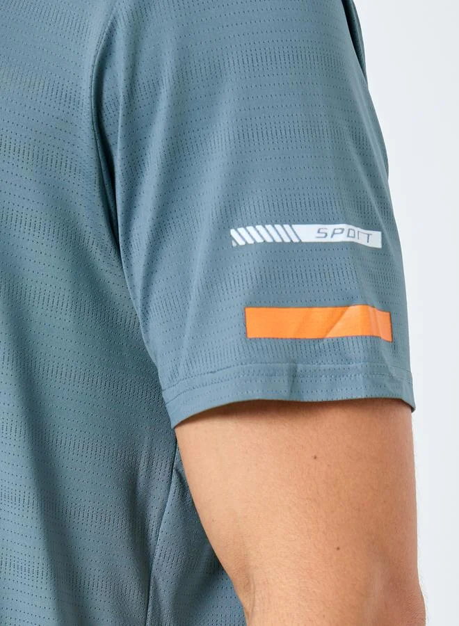 Styli  Styli Regular Fit Crew Neck Athleisure T-Shirt for Men | Best Price UAE