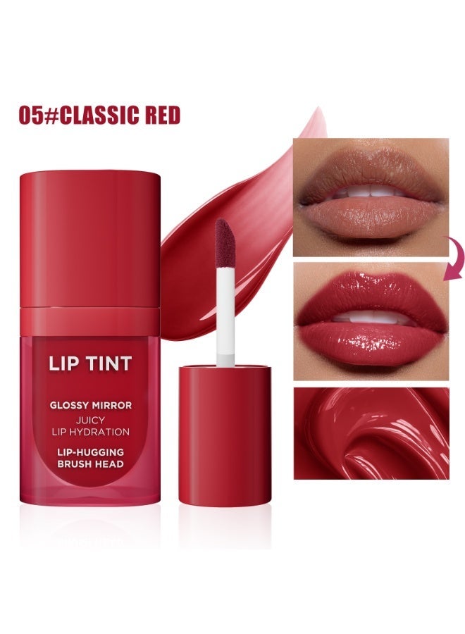 ZMDREAM Glossy Mirror Lip Tint 05 Classic Red | Juicy High-Shine Finish, Lightweight Non-Sticky, Hydrating Lip Color - Image 1