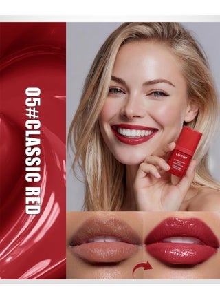 Glossy Mirror Lip Tint 05 Classic Red | Juicy High-Shine Finish, Lightweight Non-Sticky, Hydrating Lip Color - view 2
