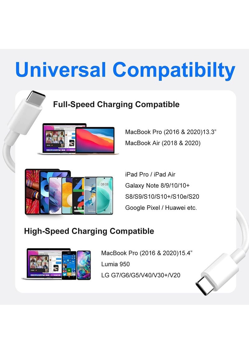 كابل USB C إلى USB C 20W بطول 2م، شاحن سريع بتقنية Power Delivery متوافق مع سامسونج، ماك بوك إير/برو، آيباد برو، آيباد إير، هواوي، شياومي، لينوفو، ون بلس، هواتف وأجهزة أندرويد - Image 4