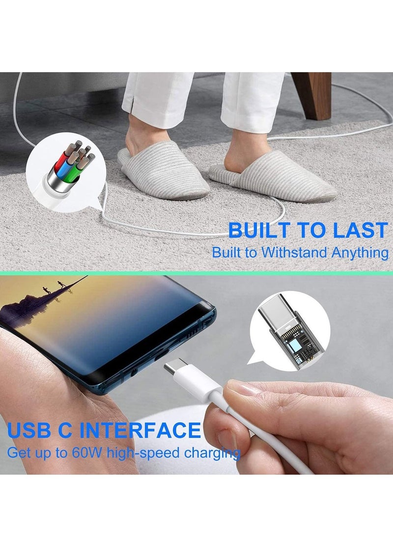 كابل USB C إلى USB C 20W بطول 2م، شاحن سريع بتقنية Power Delivery متوافق مع سامسونج، ماك بوك إير/برو، آيباد برو، آيباد إير، هواوي، شياومي، لينوفو، ون بلس، هواتف وأجهزة أندرويد - Image 3