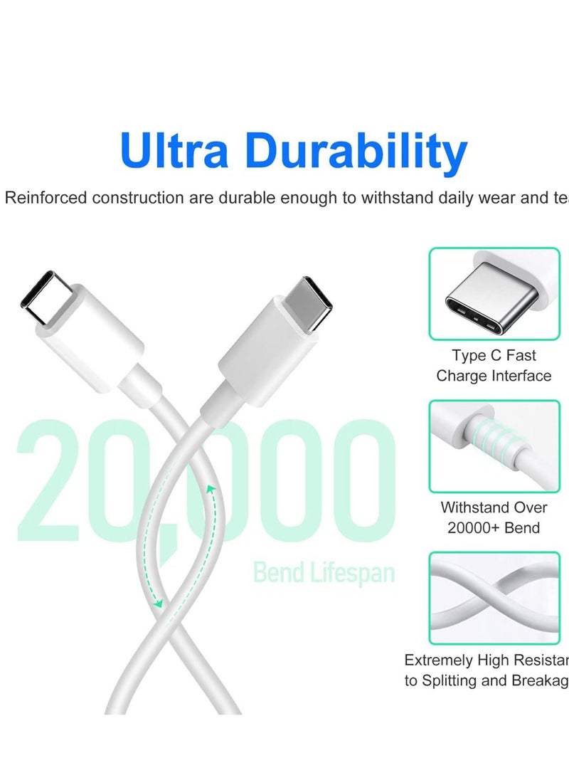 كابل USB C إلى USB C 20W بطول 2م، شاحن سريع بتقنية Power Delivery متوافق مع سامسونج، ماك بوك إير/برو، آيباد برو، آيباد إير، هواوي، شياومي، لينوفو، ون بلس، هواتف وأجهزة أندرويد - Image 5