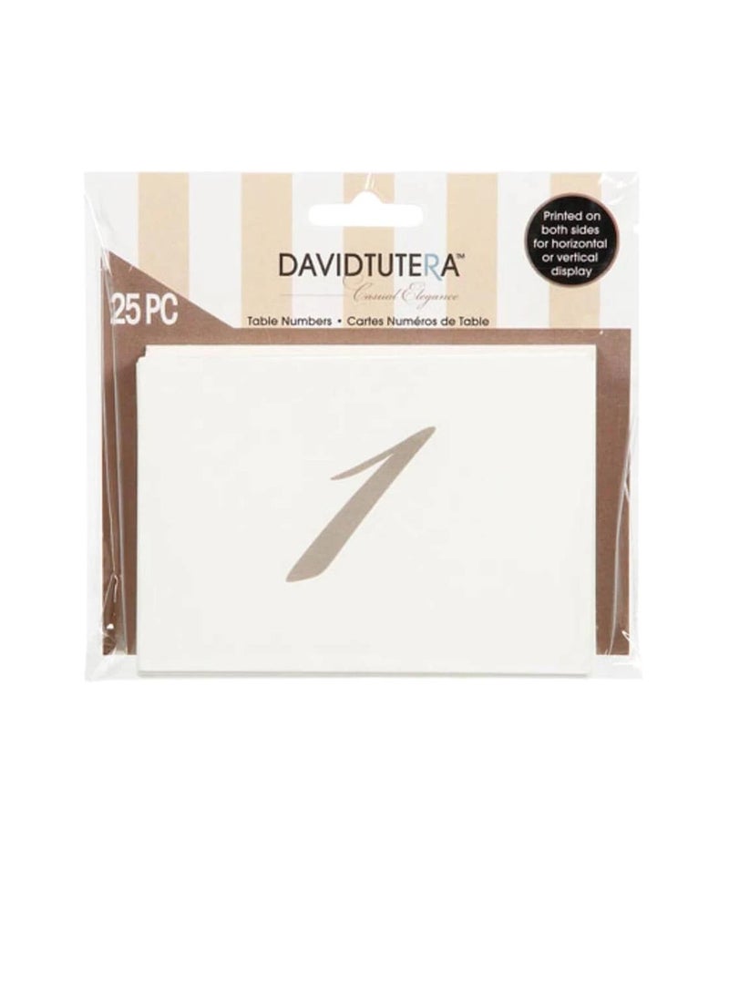 David Tutera طاولة أرقام مزدوجة الجوانب كريم / بني 25 قطعة - Image 1