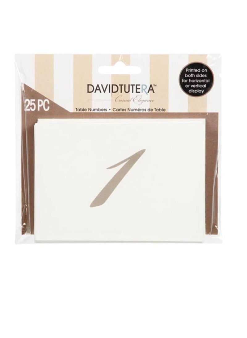 David Tutera طاولة أرقام مزدوجة الجوانب كريم / بني 25 قطعة - Image 2