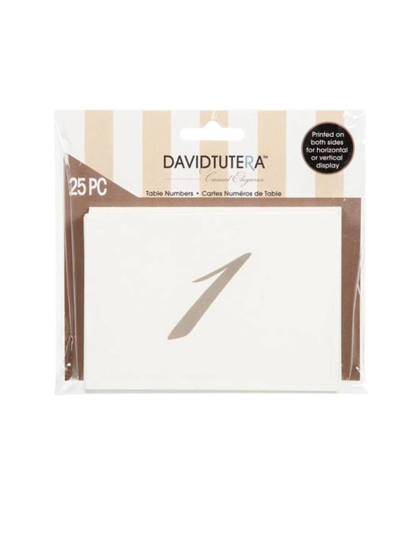David Tutera طاولة أرقام مزدوجة الجوانب كريم / بني 25 قطعة - Image 3