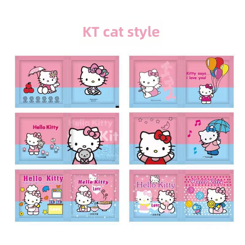 200 Mini Packs Disposable Gloves for Food KT cat 200 small bag (2 Pack) 