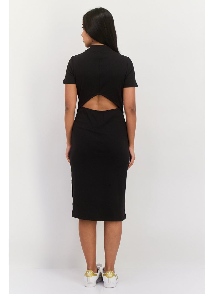 PUMA - Women Embroidered Logo Midi Sports Dress, Black - Image 1