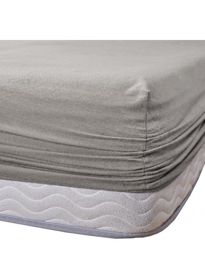 Comfort Spaces Cotton Flannel Breathable Warm Deep Pocket Sheets with Pillow Case Bedding, Queen, Grey Solid 4 Piece - Image 3