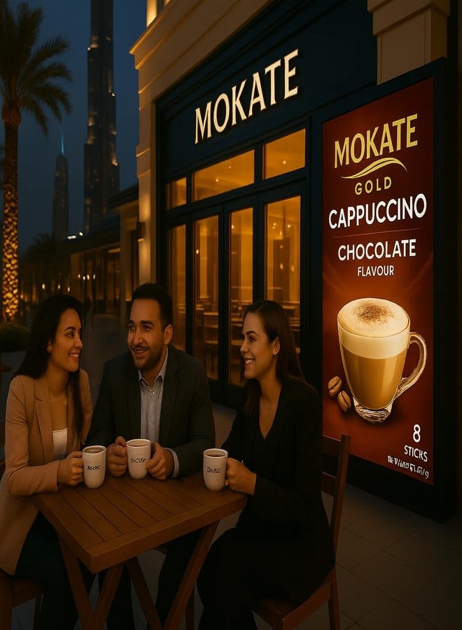 موكاتي جولد كابتشينو بنكهة الشوكولاتة - مشروب قهوة سريع التحضير | كابتشينو شوكولاتة غني ودسم | علبة تحتوي على 8 أكياس (100 غرام) | مذاق قهوة المقاهي في المنزل | تحضير سريع وسهل | مناسب لاستراحات القهوة في المكتب والاستخدام اليومي - (مستورد من المملكة المتحدة) - Image 5