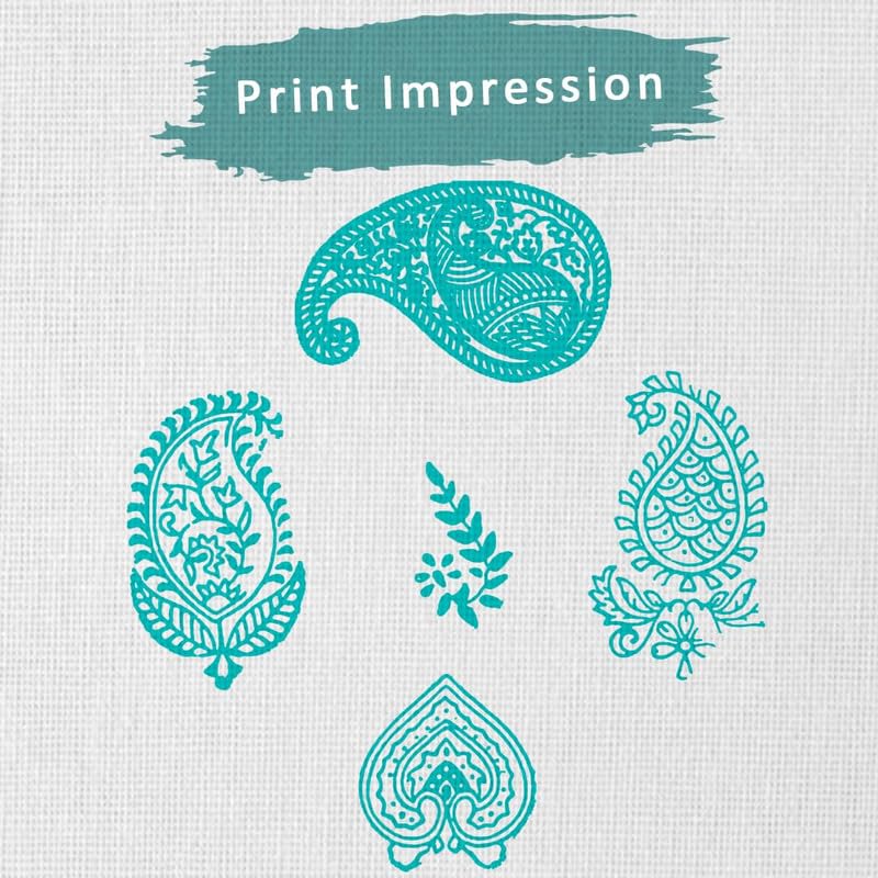 TWOGRAMS | Set of 5 | Wooden Indian Traditional Design Printing Stamps/Blocks for Printing Saree Border/Dresses/Craft Card Making/Scrapbook/Clay Pottery - Image 3