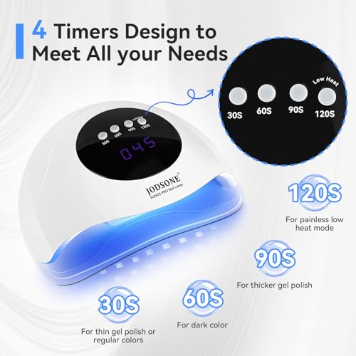 JODSONE Quick U V LED Nail Lamp with 4 Timer Settings Auto Sensor Nail Dryer White - Image 3