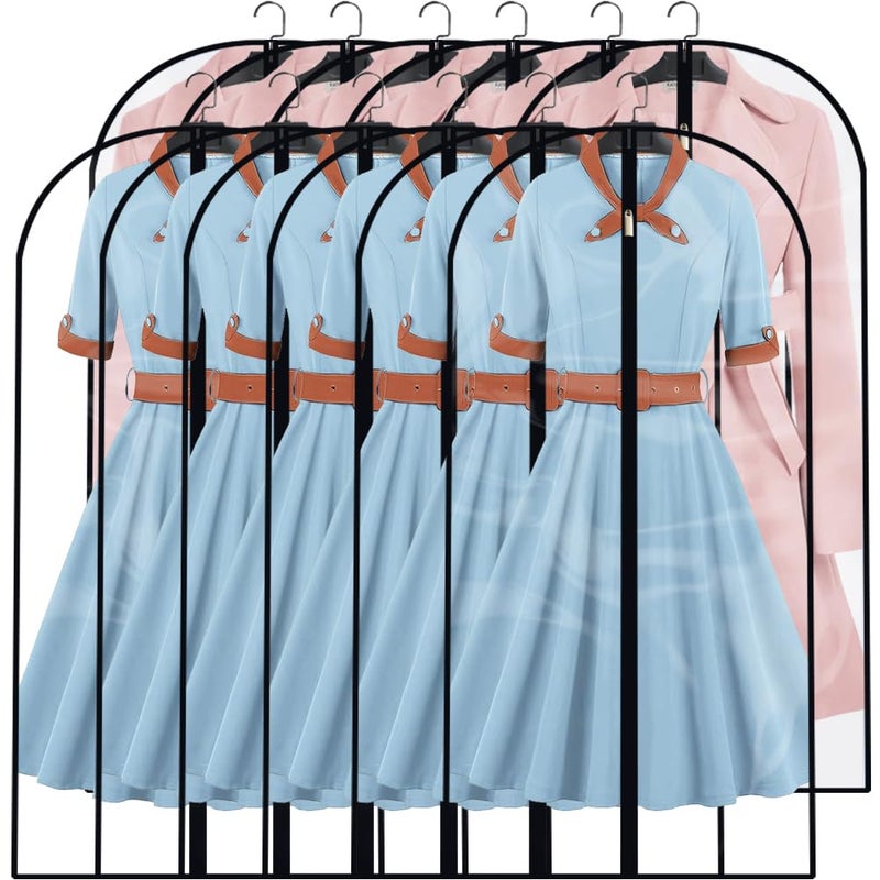 HomeClean Clear Garment Bags Clothes Covers (set of 12) Clothes Storage Bag Clothes Storage Bag Hanging Travel Garment Bags with Zipper Gown Wedding Dress Garment Bag for Long Dresses - Image 1